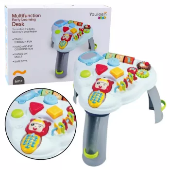 LEAN TOYS Interaktywny Stół Edukacyjny Trójkątny Telefon Światła Dźwięki