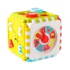 LEAN TOYS Kostka Edukacyjna Sorter Cyfry Wzory Zegar Kolorowa