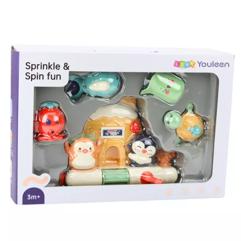 LEAN TOYS Interaktywny Zestaw Zabawek do Kąpieli dla Maluchów - Zwierzęta Morskie
