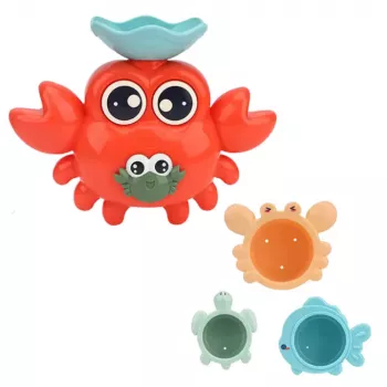 LEAN TOYS Zestaw Zabawek do Kąpieli Krab Zwierzęta Morskie 12 szt.