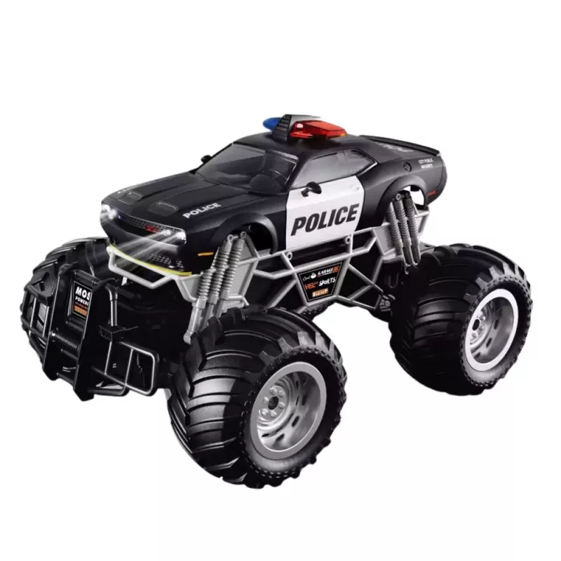 LEAN TOYS RC Policyjny Pojazd Terenowy Zdalnie Sterowany 1:16 Światła Dym