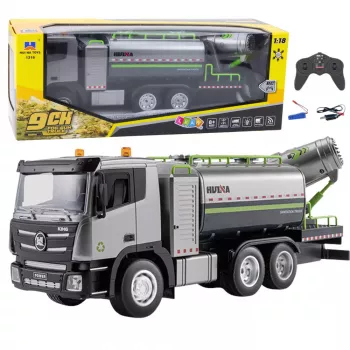 Huina 1:18 RC Water Spray Tank Truck Remote Control Truck with LED Lights and Sound