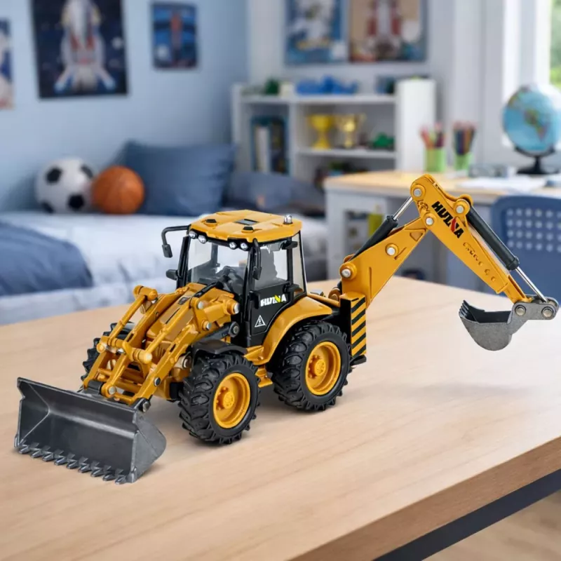 HUINA 1:50 Telescopic Handler Metal Diecast Model Yellow/Black