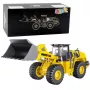 Huina 22756 1:50 Ładowarko-koparka, odlewany metalowy pojazd budowlany, żółty