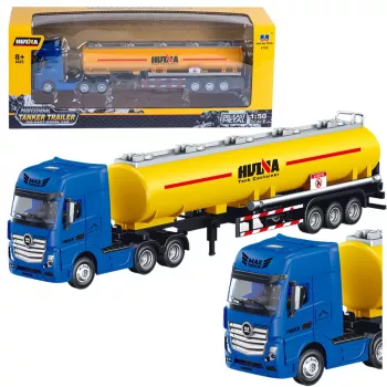 HUINA Cysterna Metalowa Ruchome Części Żółty 1:50
