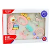 LEAN TOYS Zestaw sensorycznych grzechotek i gryzaków dla niemowląt Różowy 5 szt.
