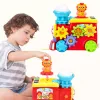 LEAN TOYS Interaktywna Lokomotywa Muzyczna dla Maluchów z Kołami Zębatymi Kolorowa