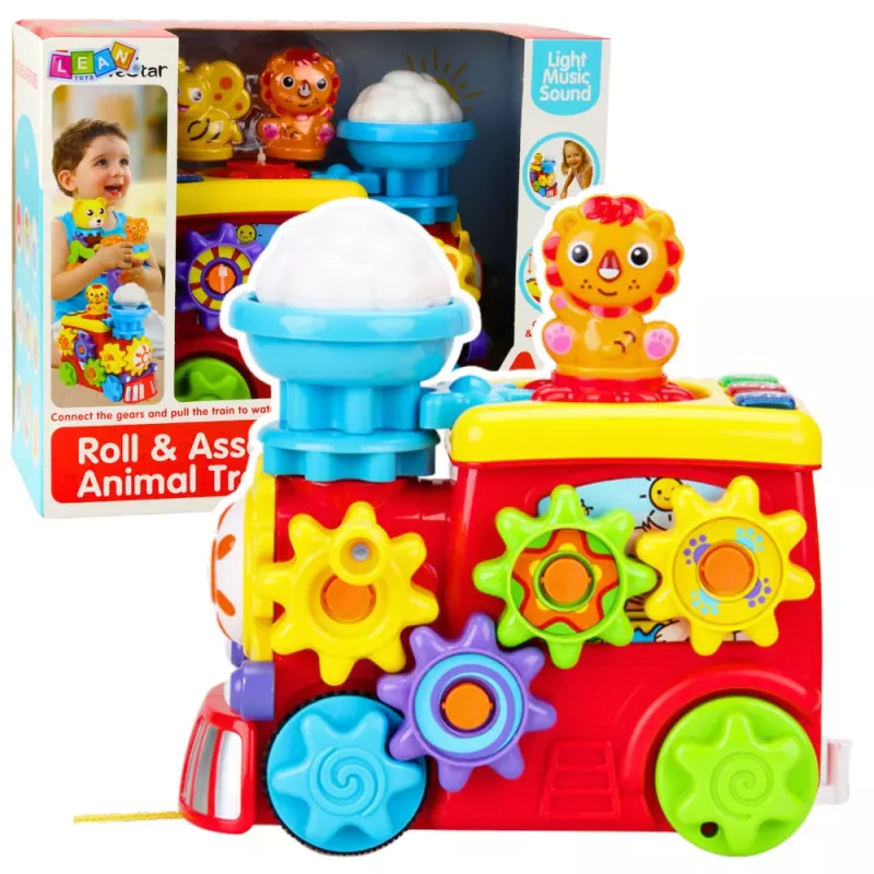 LEAN TOYS Interaktywna Lokomotywa Muzyczna dla Maluchów z Kołami Zębatymi Kolorowa