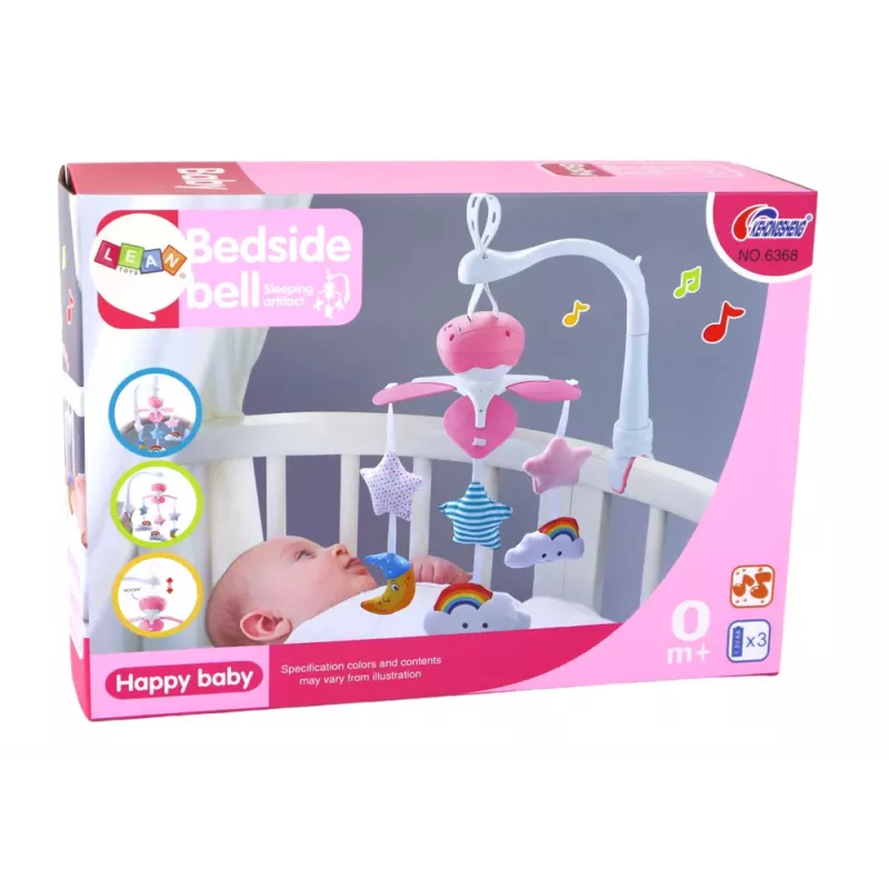 LEAN TOYS Karuzela do łóżeczka Sky Sound Pink