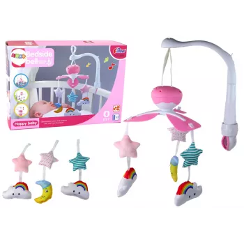 LEAN TOYS Karuzela do łóżeczka Sky Sound Pink