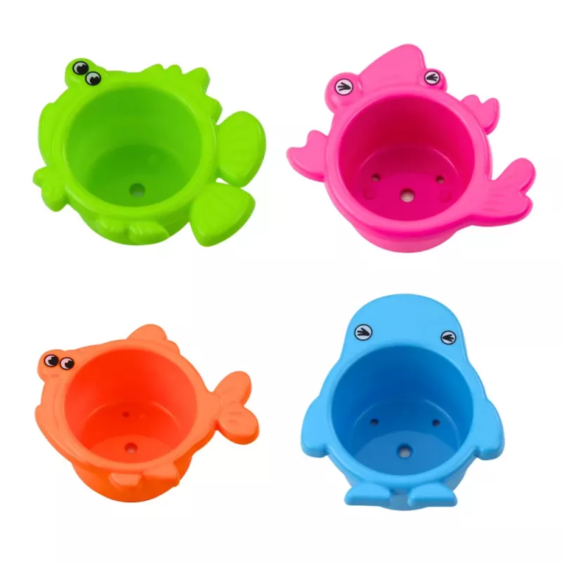 LEAN TOYS Interaktywny Zestaw do Kąpieli Fontanna Zwierzątka Kubki