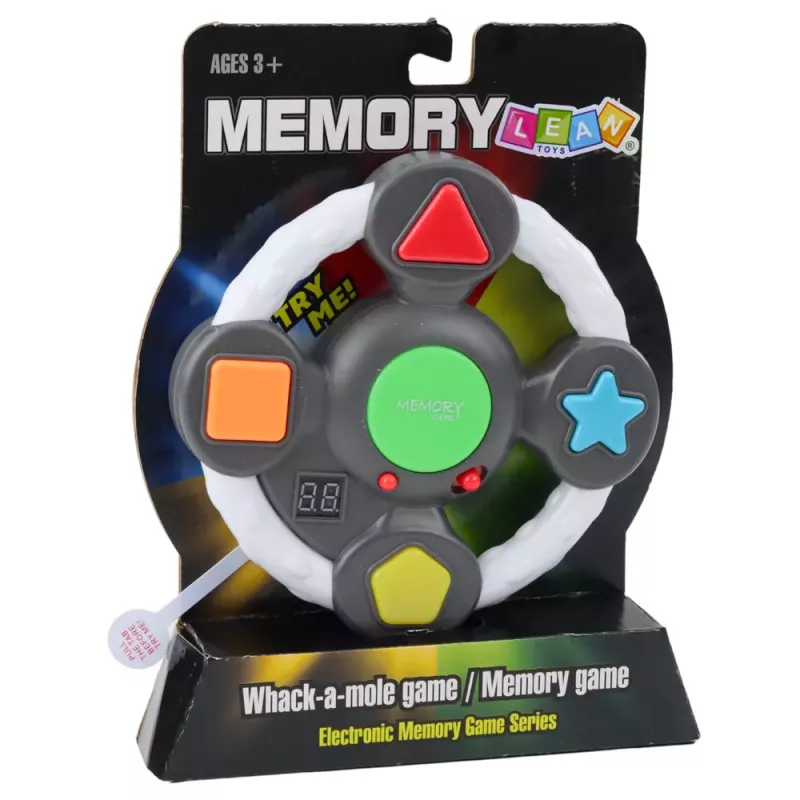 LEAN TOYS Elektroniczna Gra Logiczna Pamięciowa Kierownica Arcade z Światłami i Dźwiękami