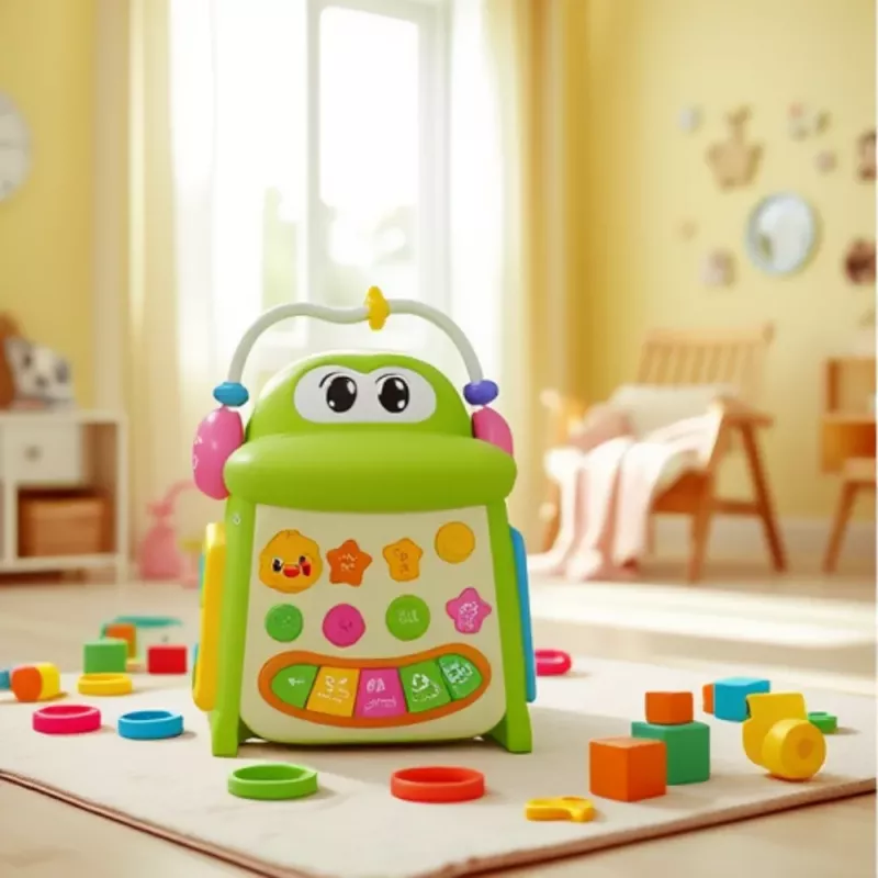 LEAN TOYS Interaktywna Kostka Edukacyjna Sorter Pianino Sensoryczny Krokodyl