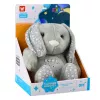 LEAN TOYS Pluszowy Królik do Spania Przytulanka z Projektorem, Dźwiękiem i Czujnikiem Płaczu - Szary