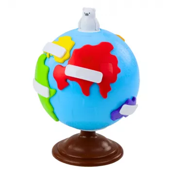 LEAN TOYS Interaktywny Globus Edukacyjny dla Maluchów Kontynenty Obrotowy
