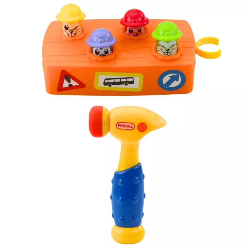 LEAN TOYS Interaktywna Zabawka Kolorowy Młotek Hamsters Road Works