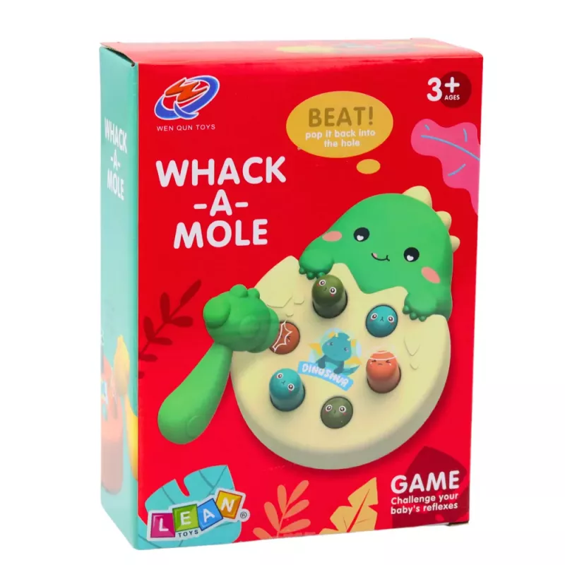 LEAN TOYS Mini Whack A Mole Dinosaur Egg Skill Game Green