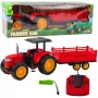 LEAN TOYS RC Zdalnie Sterowany Traktor Rolniczy z Przyczepą Czerwony