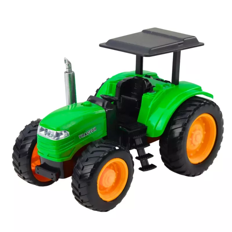 LEAN TOYS RC Zielony zdalnie sterowany ciągnik rolniczy z przyczepą