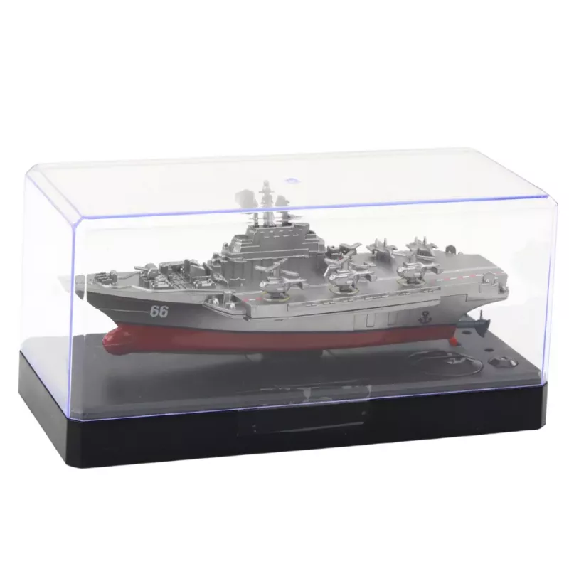 LEAN TOYS Military Ship Remote Controlled Boat RC Silver 15cm