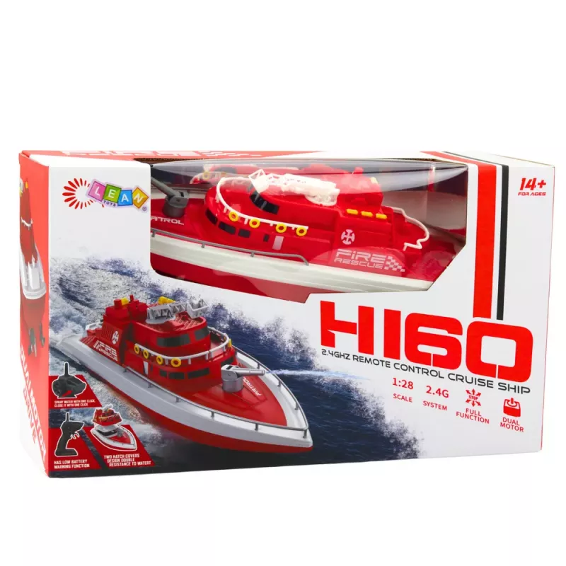 LEAN TOYS Zdalnie Sterowana Łódź Motorowa RC 1:28 Czerwona