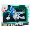 LEAN TOYS Motocross Off-Road Drive Światła Dźwięki Niebieski 1:14 Skala Zabawkowy Motocykl