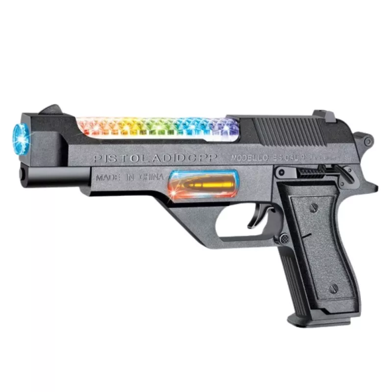 LEAN TOYS Pistolet na baterie z kolorowymi światłami i dźwiękami 24cm