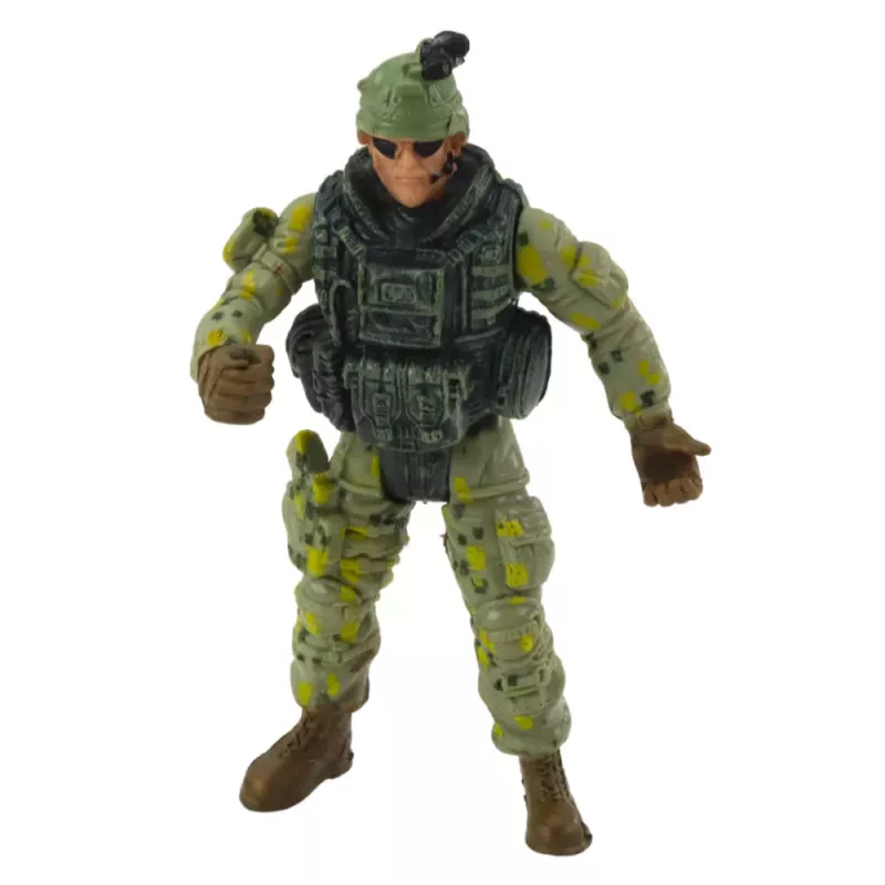 LEAN TOYS Zestaw Wojskowy: Śmigłowiec Wojskowy, Figurka Żołnierza