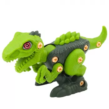 LEAN TOYS Dinozaur do Rozkładania T-Rex Zielony z Wiertarką Elektryczną DIY