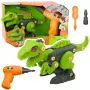LEAN TOYS Dinozaur do Rozkładania T-Rex Zielony z Wiertarką Elektryczną DIY