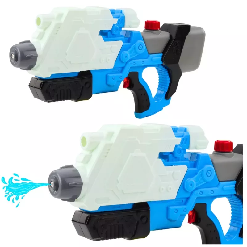 LEAN TOYS Mechanicznie Pompowany Pistolet Wodny Biało-Niebieski 650ml