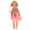 LEAN TOYS Lalka w Sukience z Kokardą, Długie Włosy, Różowa, Grzebień, 38cm