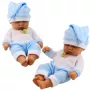 LEAN TOYS Śpiąca Laleczka w Niebieskiej Piżamie z Czapką z Pomponem