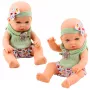LEAN TOYS Baby Doll Green Floral Dress Headband with Bow