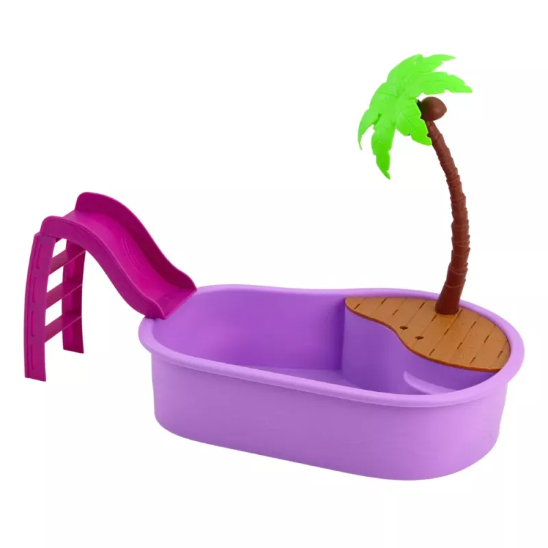 LEAN TOYS Anlily Zestaw Lalek Na Plaży Basen Palma Akcesoria 8 szt.