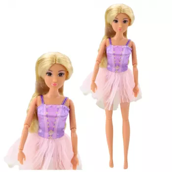 LEAN TOYS Anlily Ballerina Doll in Dress with Movable Limbs and Accessories