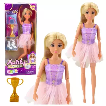LEAN TOYS Anlily Ballerina Doll in Dress with Movable Limbs and Accessories