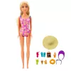 LEAN TOYS Anlily Doll Set on the Beach with Pool, Palm Tree, Drink Stand, and Accessories
