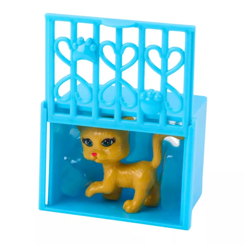 LEAN TOYS Mini Lalka z Akcesoriami Wózek dla Kota Różowy Zestaw Lalek
