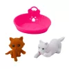 LEAN TOYS Mini Zestaw Lalek z Łóżkiem dla Psa i Kota oraz Miską na Karmę
