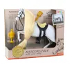 LEAN TOYS Koń z Długą Grzywą Siodło Kubek Szczotka Akcesoria Biały