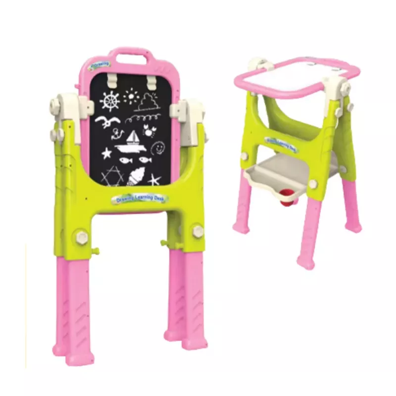 LEAN TOYS 5w1 Tablica Edukacyjna z Krzesłem Wielofunkcyjne Akcesoria Różowy