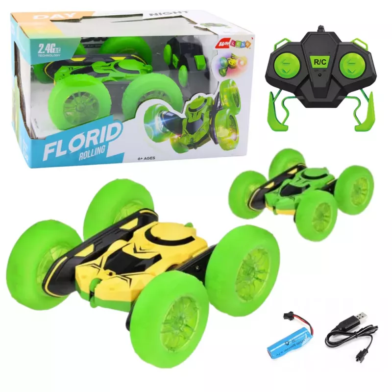 LEAN TOYS Samochód RC do Stuntów 360° Zielony