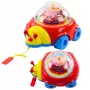 LEAN TOYS Ladybug Ride-on Pull Toy With Balls And Clock Colorful