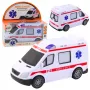 LEAN TOYS Ambulans na baterie z światłami i dźwiękami - Biały