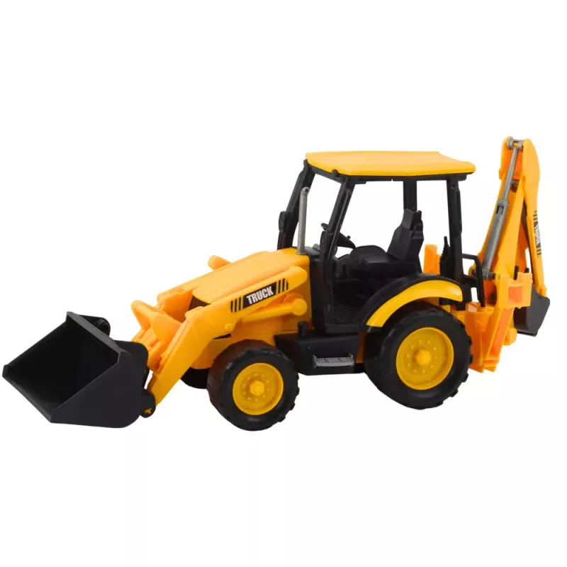 LEAN TOYS Dwukubelkowa Koparka Mobilny Pojazd Budowlany Żółty