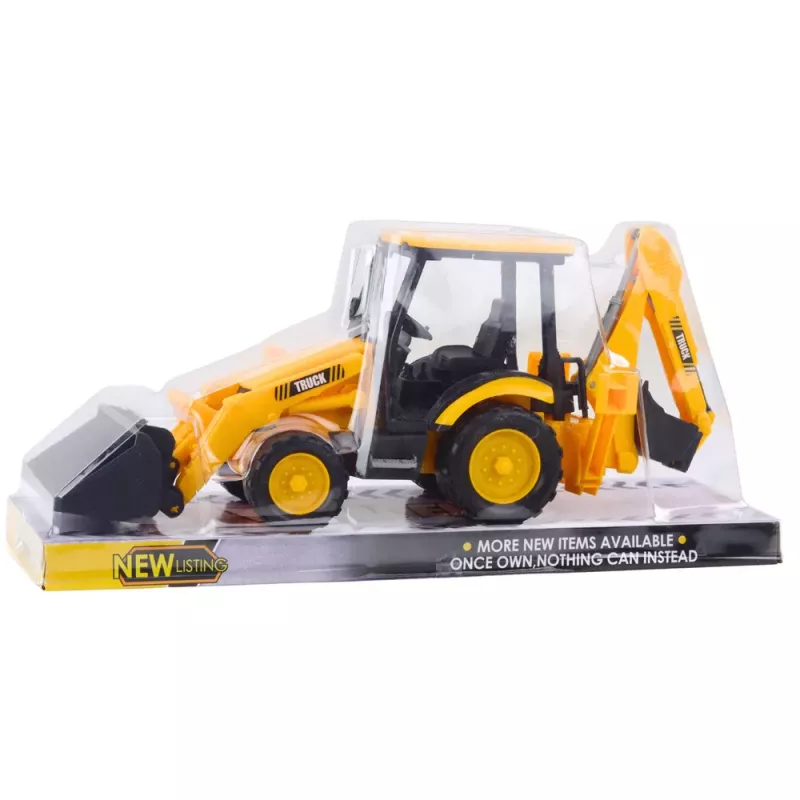LEAN TOYS Dwukubelkowa Koparka Mobilny Pojazd Budowlany Żółty