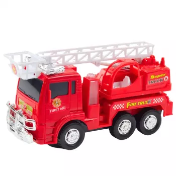 LEAN TOYS Wóz strażacki z wysuwaną drabiną, światłami i dźwiękami