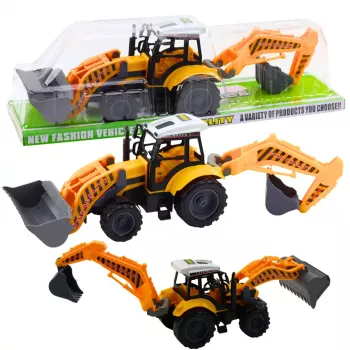 LEAN TOYS Duża Ładowarka Koparko-Ładowarka Rolnicza Budowlana Mobilna Żółta