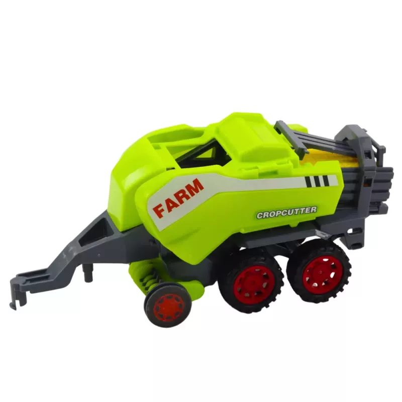 LEAN TOYS Zestaw ciągnik i prasa do siana rolnicza zielona